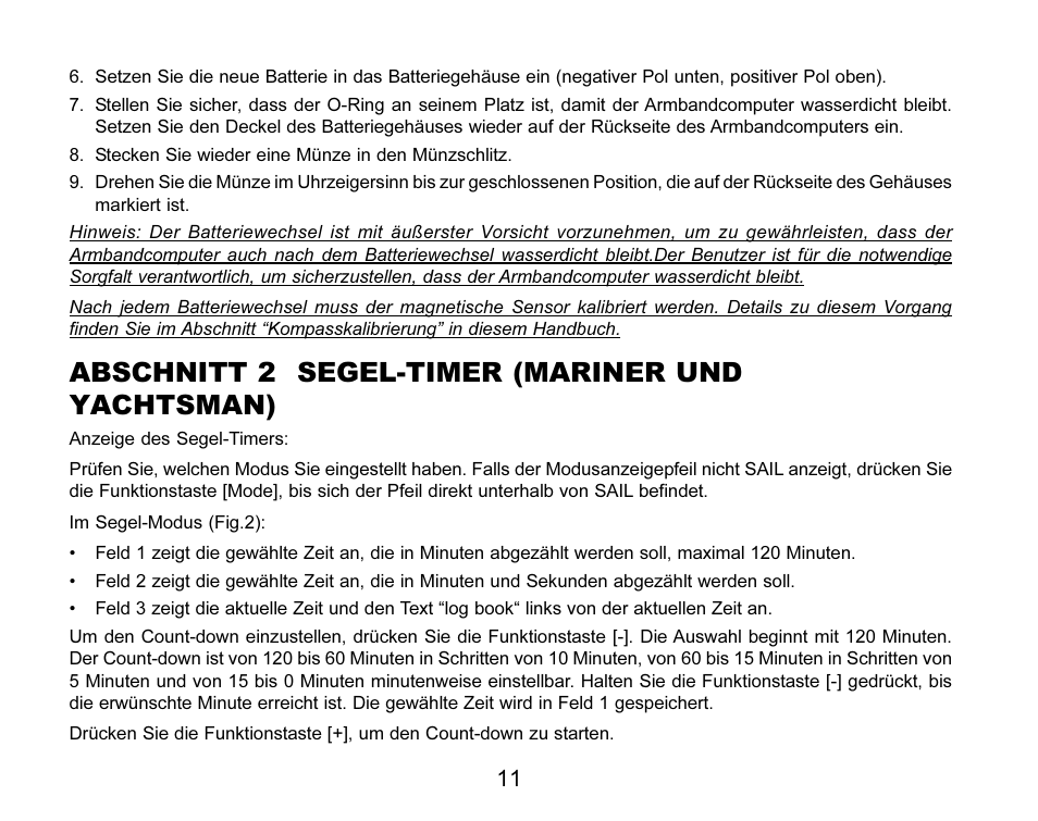 Abschnitt 2 segel-timer (mariner und yachtsman) | SUUNTO MARINER | REGATTA | YACHTSMAN User Manual | Page 89 / 288