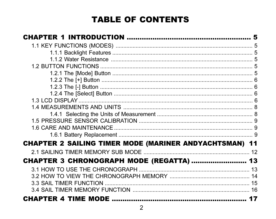 SUUNTO MARINER | REGATTA | YACHTSMAN User Manual | Page 9 / 288
