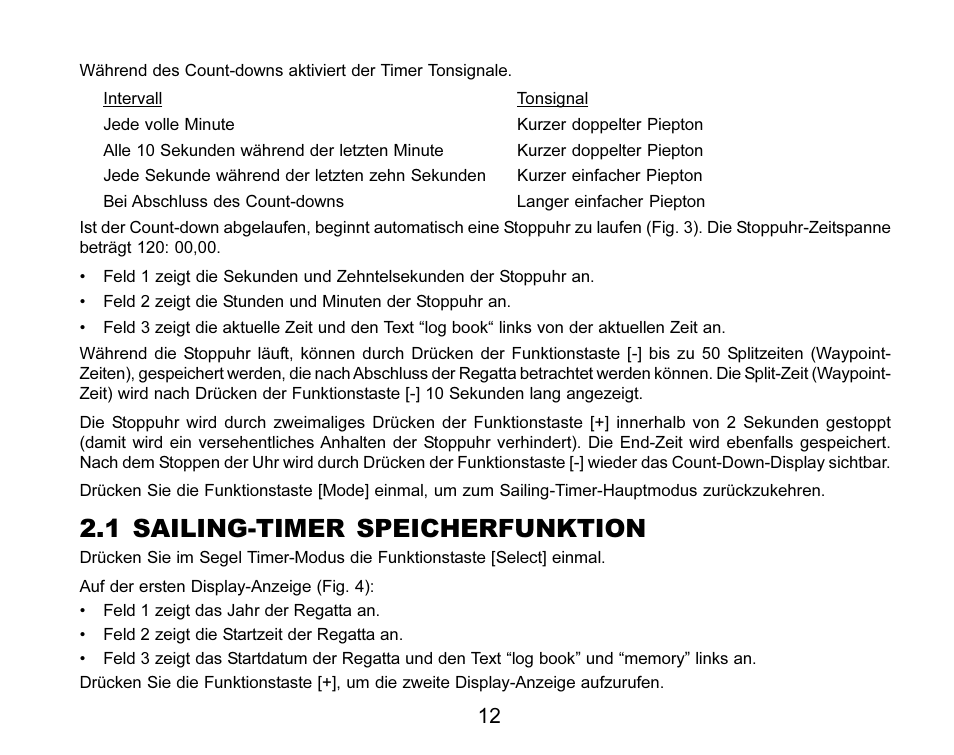 1 sailing-timer speicherfunktion | SUUNTO MARINER | REGATTA | YACHTSMAN User Manual | Page 90 / 288