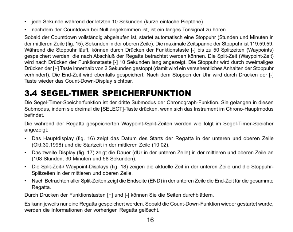 4 segel-timer speicherfunktion | SUUNTO MARINER | REGATTA | YACHTSMAN User Manual | Page 94 / 288