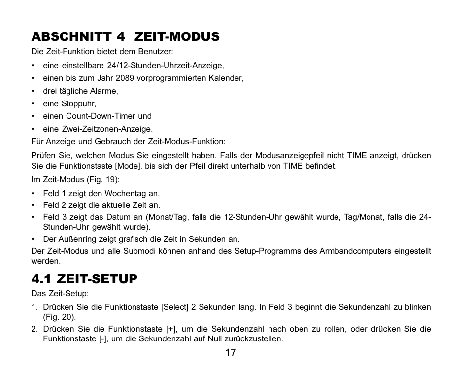 Abschnitt 4 zeit-modus, 1 zeit-setup | SUUNTO MARINER | REGATTA | YACHTSMAN User Manual | Page 95 / 288