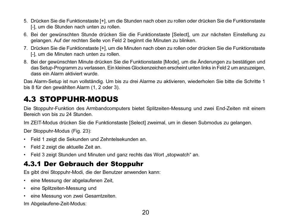 3 stoppuhr-modus, 1 der gebrauch der stoppuhr | SUUNTO MARINER | REGATTA | YACHTSMAN User Manual | Page 98 / 288