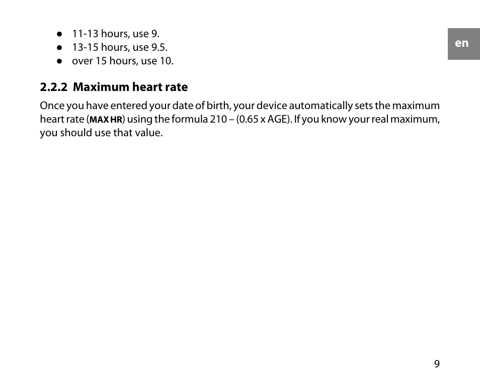 2 maximum heart rate | SUUNTO t1c User Manual | Page 10 / 37