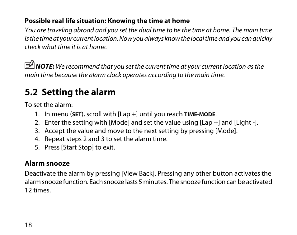 2 setting the alarm | SUUNTO t1c User Manual | Page 19 / 37