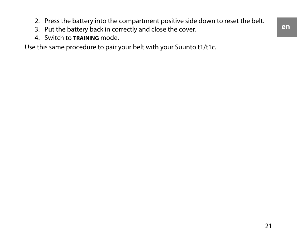 SUUNTO t1c User Manual | Page 22 / 37