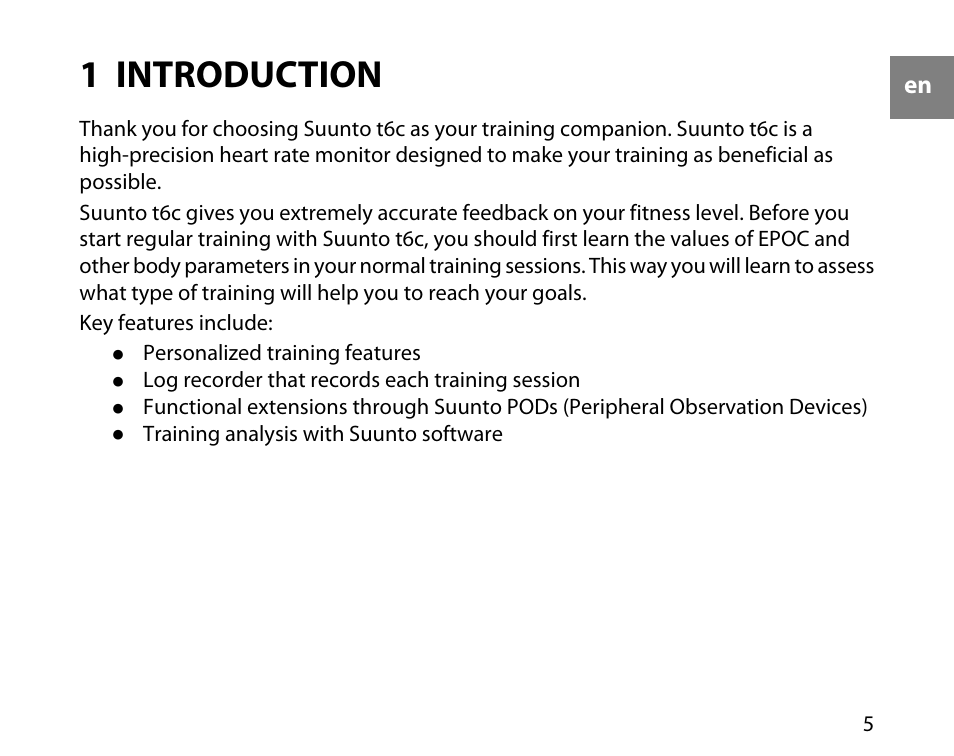 1 introduction | SUUNTO T6C User Manual | Page 6 / 52