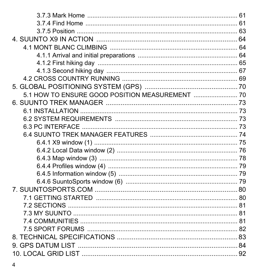 SUUNTO X9_en. User Manual | Page 6 / 100