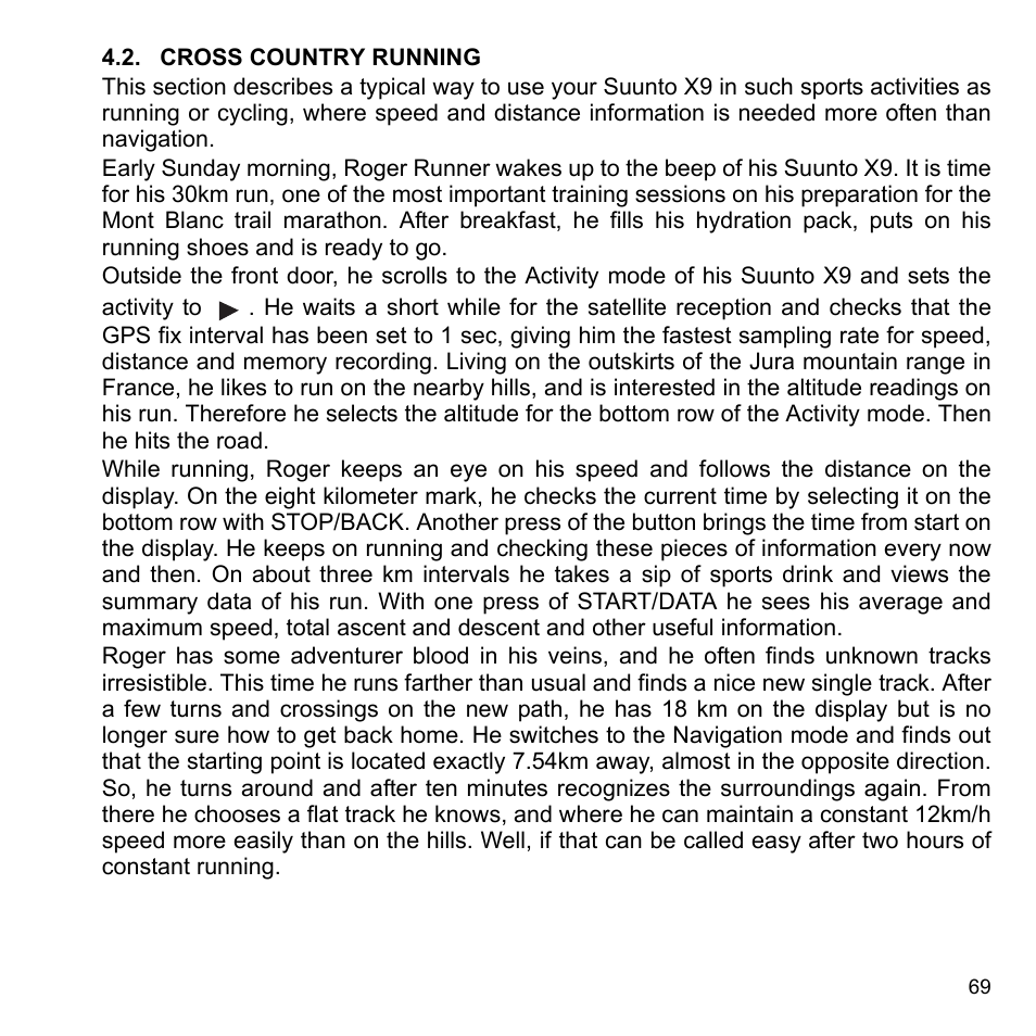 Cross country running, 2 cross country running | SUUNTO X9_en. User Manual | Page 71 / 100