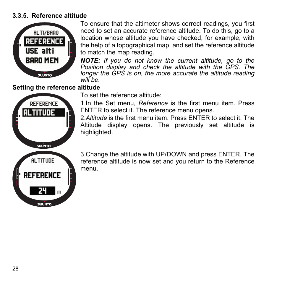 Reference altitude, 5 reference altitude | SUUNTO X9i User Manual | Page 29 / 97