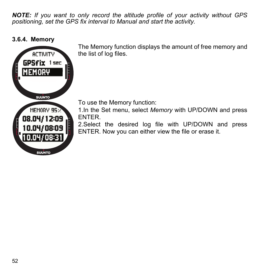 Memory, 4 memory | SUUNTO X9i User Manual | Page 53 / 97