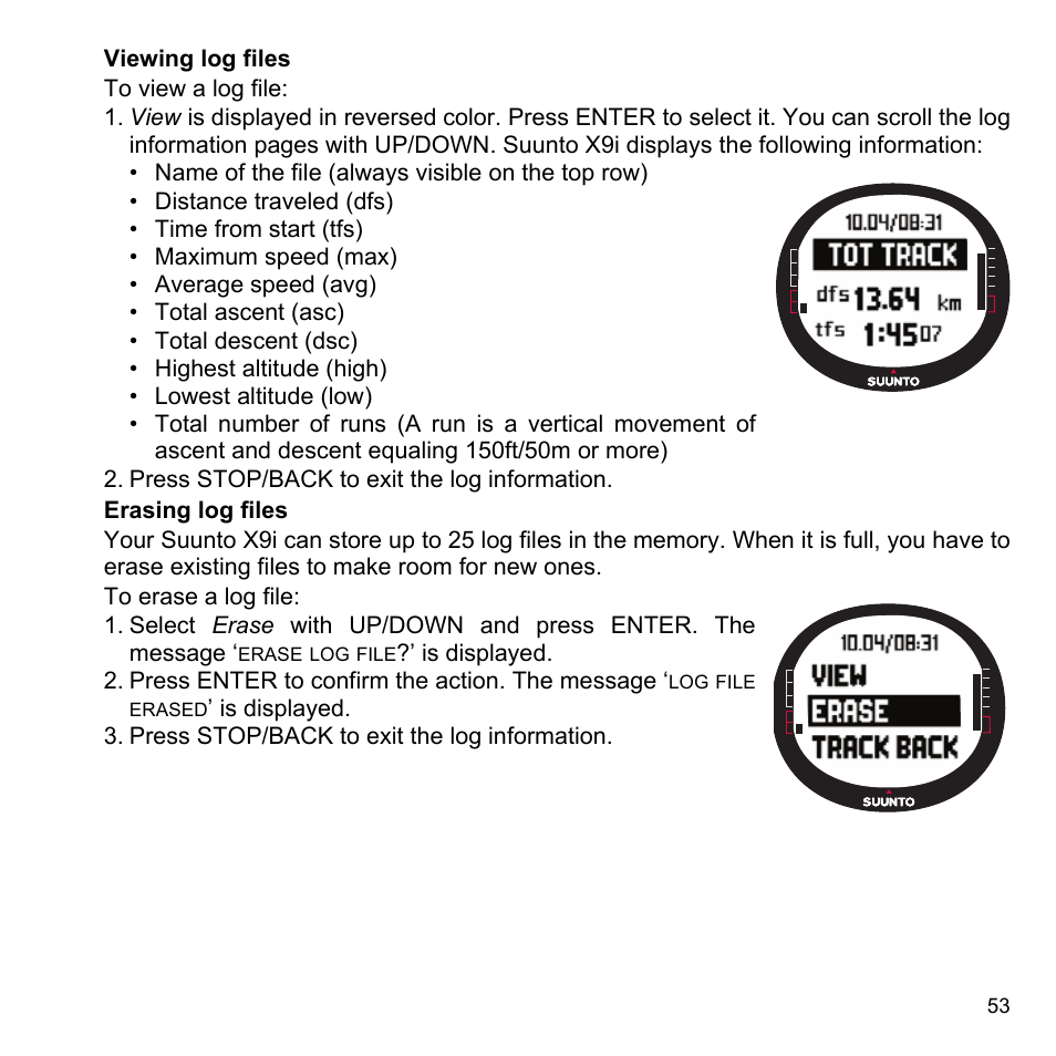 SUUNTO X9i User Manual | Page 54 / 97