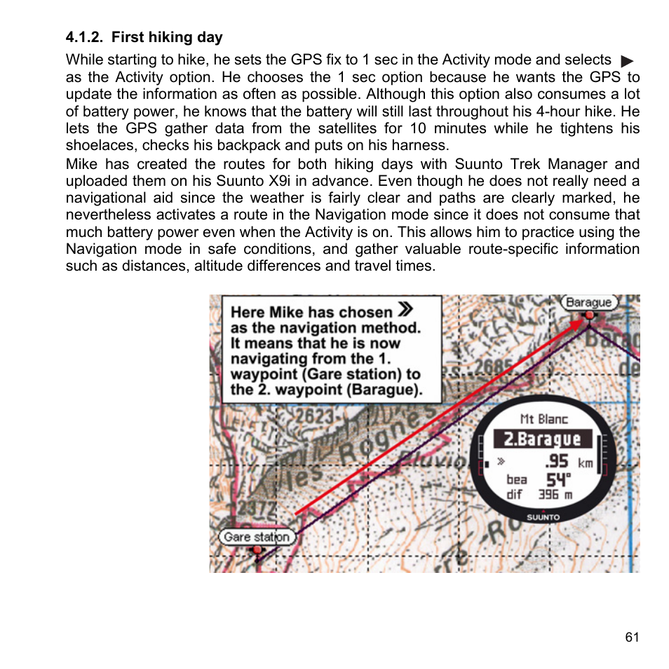 First hiking day, 2 first hiking day | SUUNTO X9i User Manual | Page 62 / 97