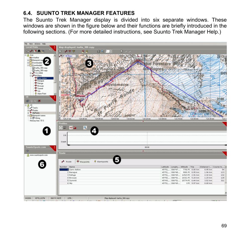 Suunto trek manager features, 4 suunto trek manager features | SUUNTO X9i User Manual | Page 70 / 97