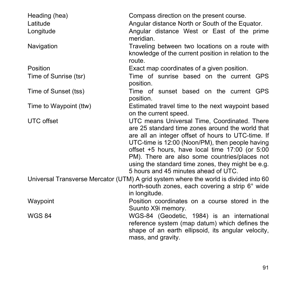 SUUNTO X9i User Manual | Page 92 / 97