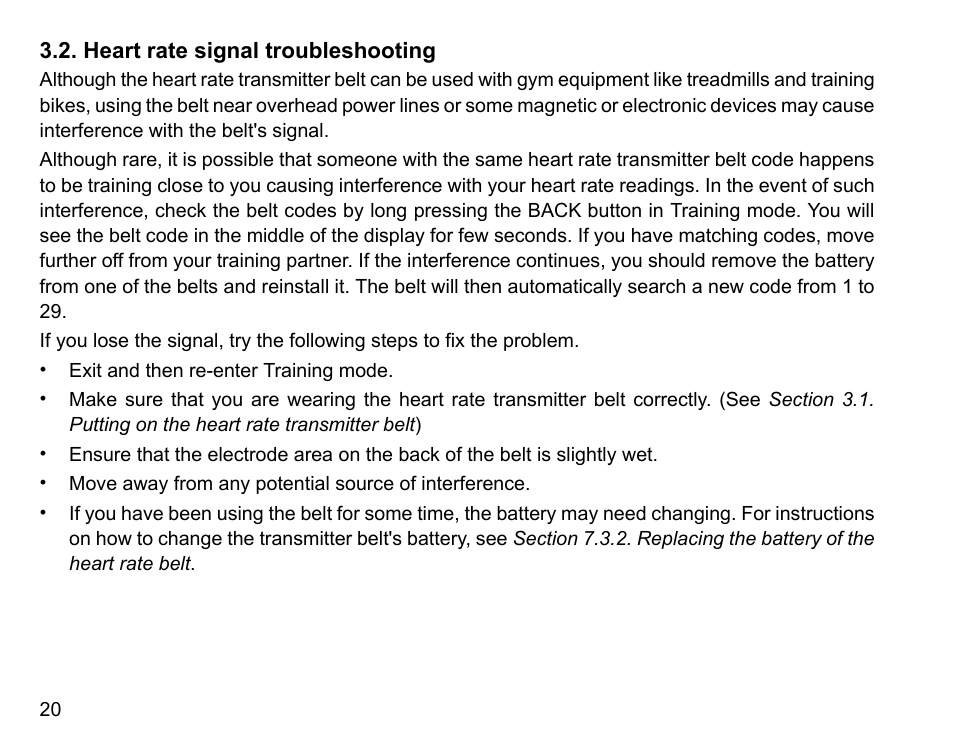 Heart rate signal troubleshooting | SUUNTO Stopwatch User Manual | Page 22 / 38