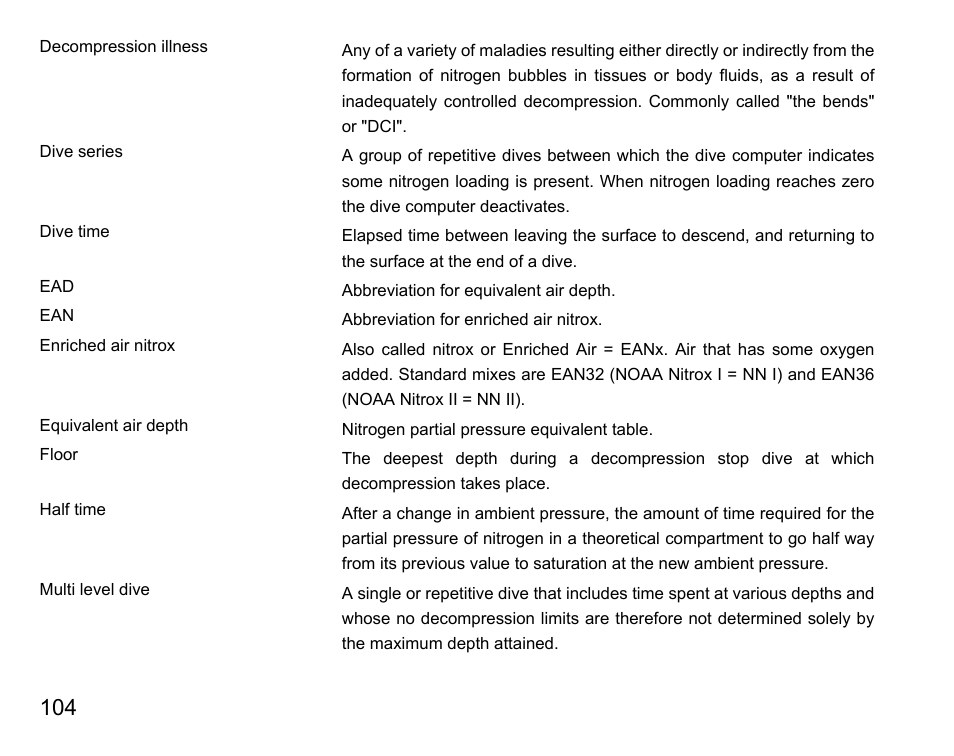 SUUNTO D6 User Manual | Page 104 / 110