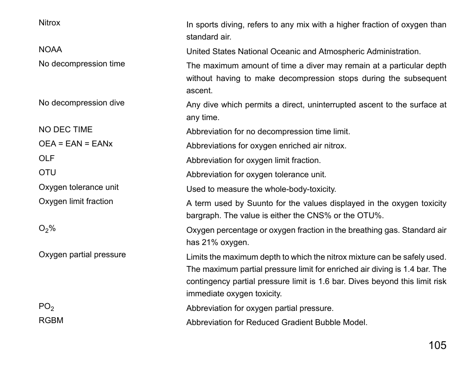 SUUNTO D6 User Manual | Page 105 / 110