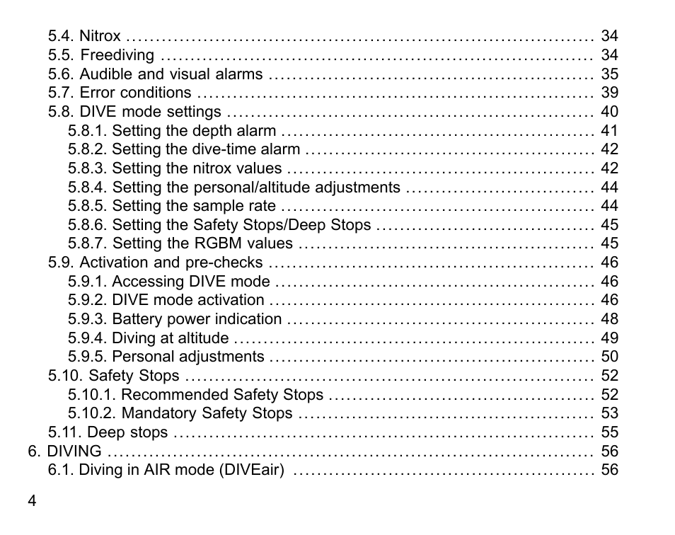 SUUNTO D6 User Manual | Page 4 / 110