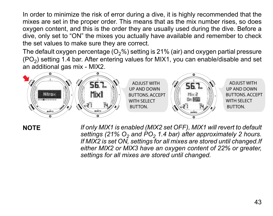 SUUNTO D6 User Manual | Page 43 / 110