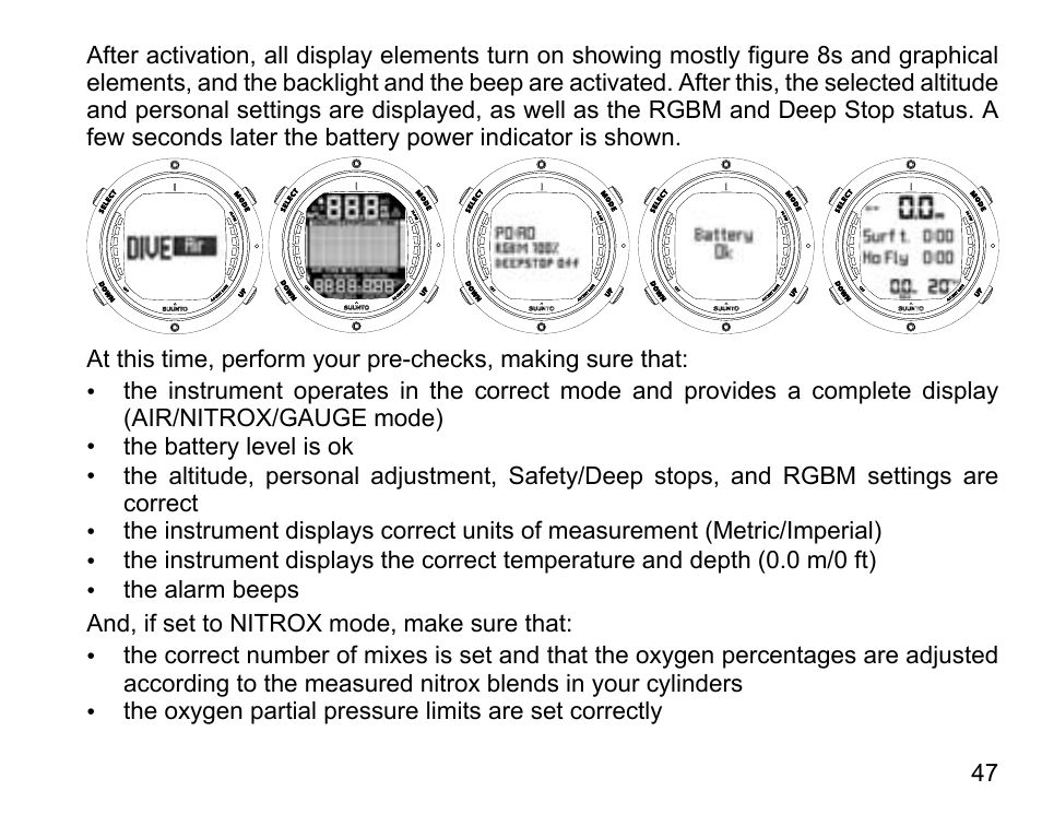 SUUNTO D6 User Manual | Page 47 / 110