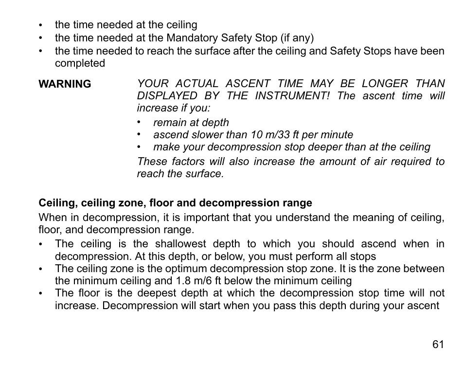 SUUNTO D6 User Manual | Page 61 / 110