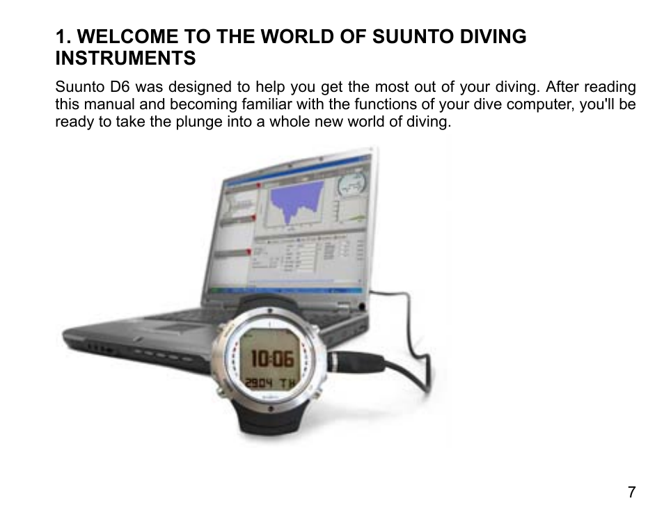 Welcome to the world of suunto diving instruments | SUUNTO D6 User Manual | Page 7 / 110