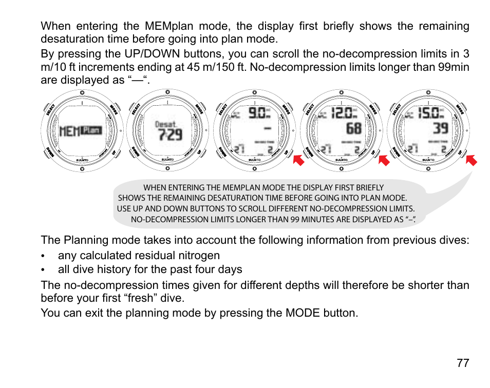 SUUNTO D6 User Manual | Page 77 / 110