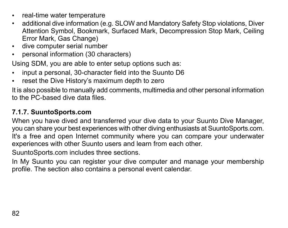 Suuntosports.com | SUUNTO D6 User Manual | Page 82 / 110