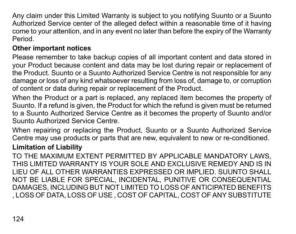 SUUNTO D6I User Manual | Page 123 / 130