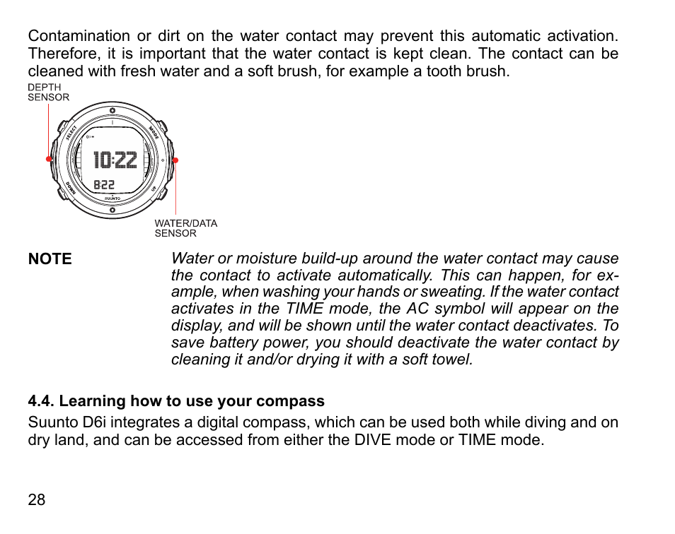 Learning how to use your compass | SUUNTO D6I User Manual | Page 27 / 130