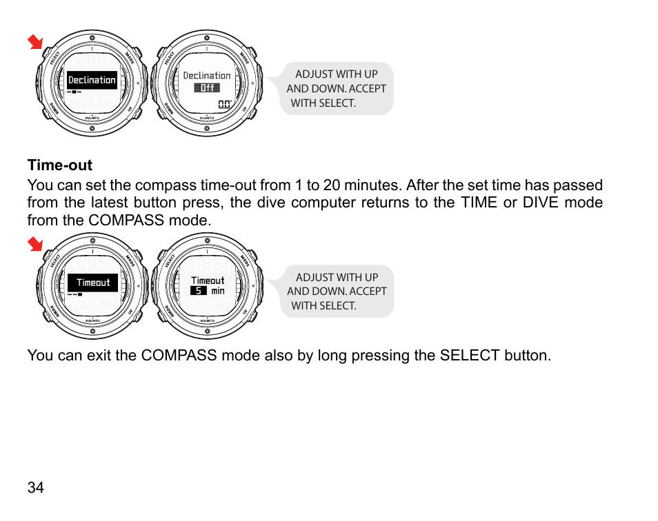 Time-out | SUUNTO D6I User Manual | Page 33 / 130