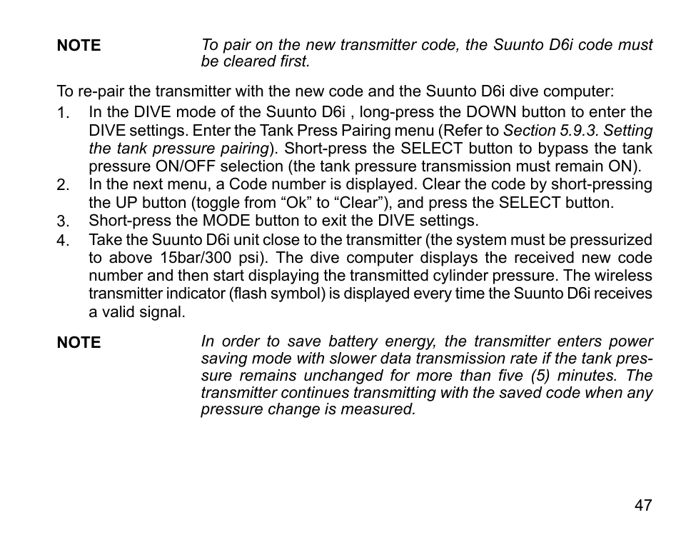 SUUNTO D6I User Manual | Page 46 / 130