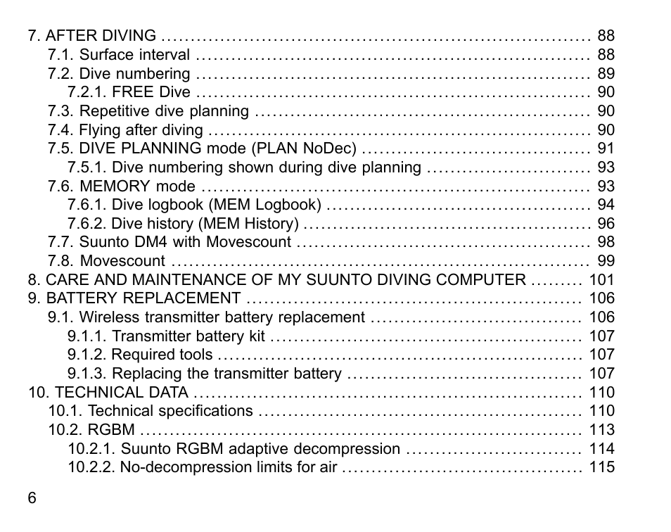 SUUNTO D6I User Manual | Page 5 / 130