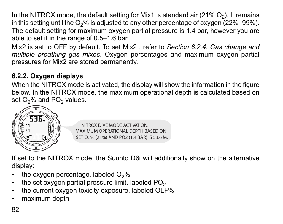 Oxygen displays | SUUNTO D6I User Manual | Page 81 / 130