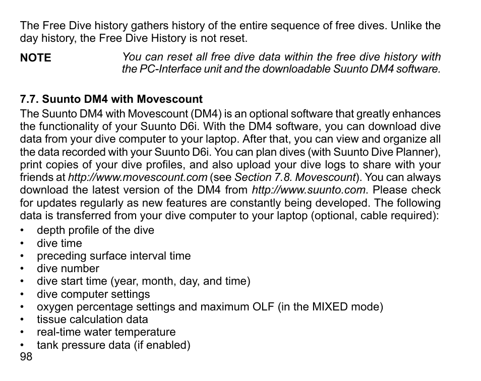 Suunto dm4 with movescount | SUUNTO D6I User Manual | Page 97 / 130