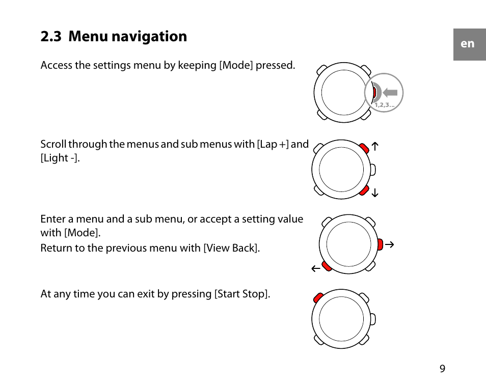 3 menu navigation | SUUNTO T6D User Manual | Page 10 / 59