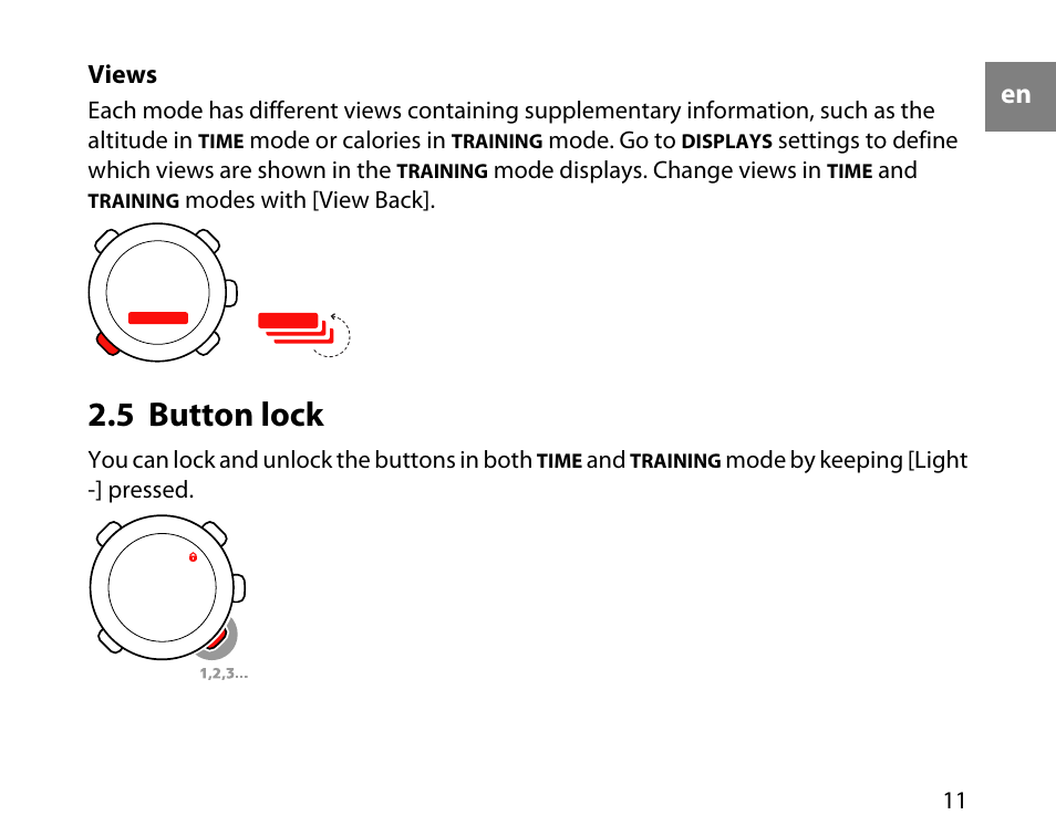 5 button lock | SUUNTO T6D User Manual | Page 12 / 59