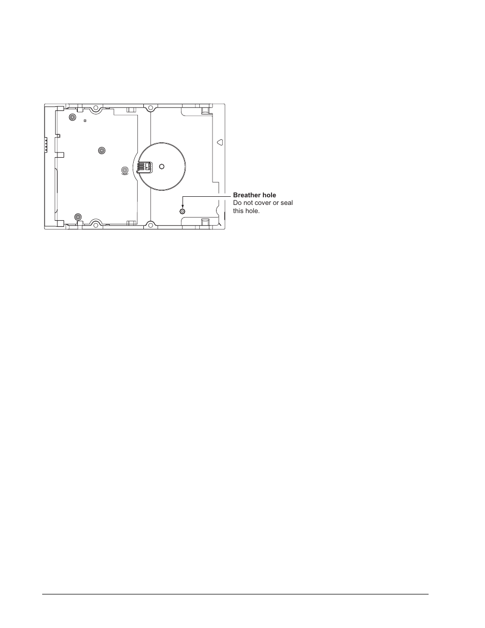 2 breather filter hole precautions, Figure 3, Breather filter hole location | Seagate Barracuda ST3300631A User Manual | Page 28 / 48