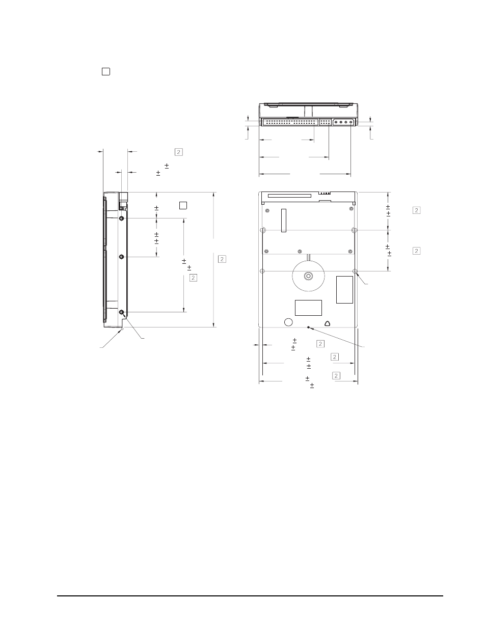 Figure 6, Mounting dimensions—top, side and end view | Seagate Barracuda ST3300631A User Manual | Page 31 / 48