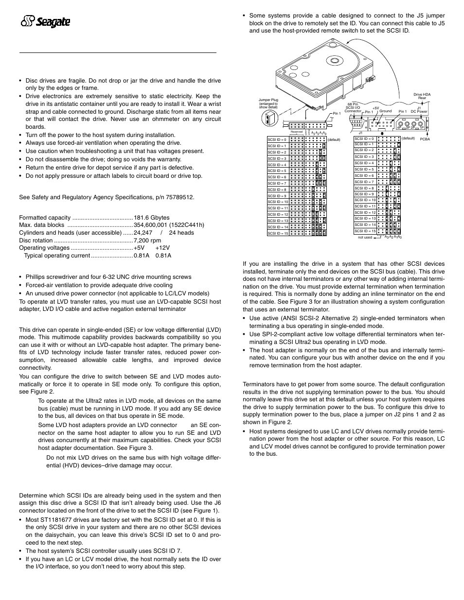 Seagate BARRACUDA ST1181677LCV User Manual | 2 pages