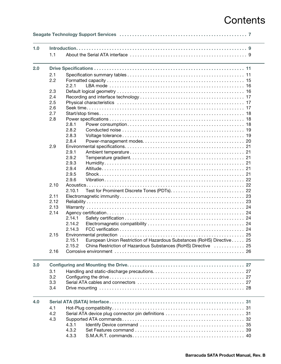 Seagate BARRACUDA ST3320413AS User Manual | Page 3 / 48
