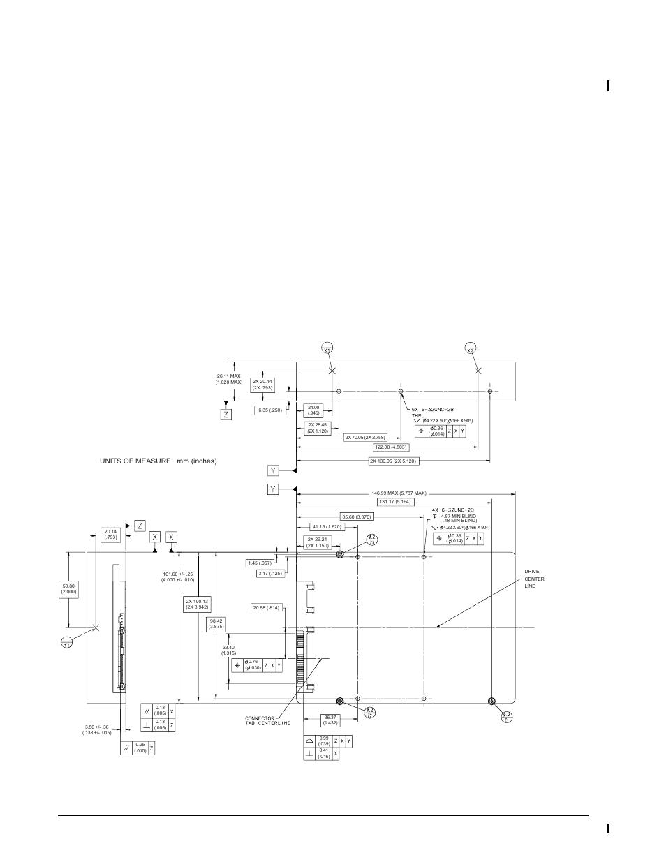 7 acoustics, 8 electromagnetic susceptibility, 5 mechanical specifications | Acoustics, Electromagnetic susceptibility, Mechanical specifications, Figure 13. physical dimensions | Seagate Cheetah 15K.5 SAS ST373455SS User Manual | Page 42 / 86