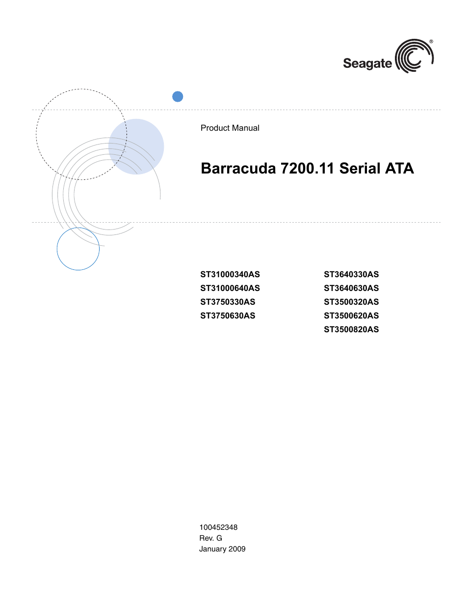 Seagate BARRACUDA 7200.11 SERIAL ATA ST3640330AS User Manual | 48 pages