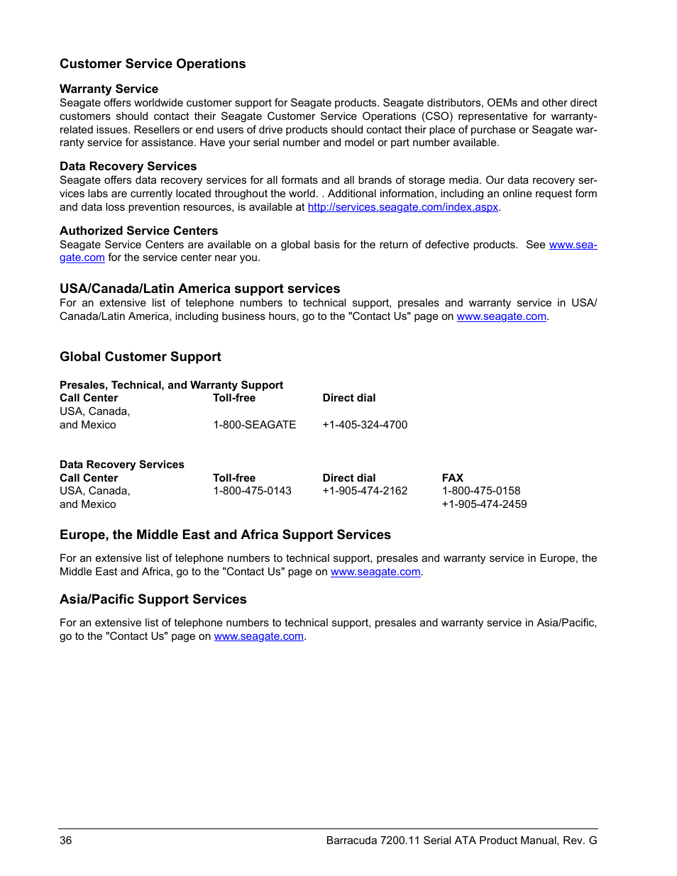 Seagate BARRACUDA 7200.11 SERIAL ATA ST3640330AS User Manual | Page 42 / 48