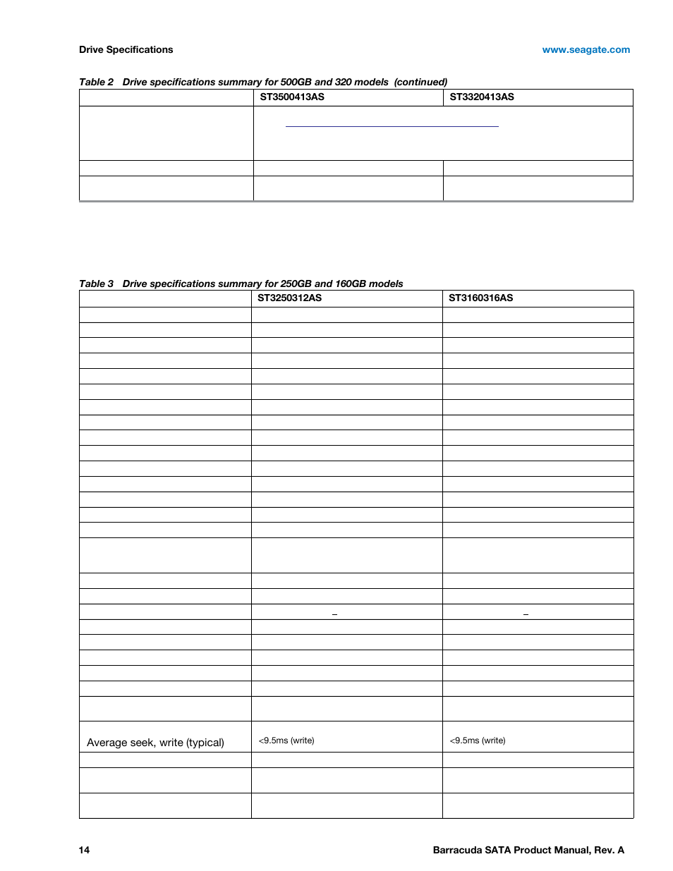 Seagate BARRACUDA ST31000524AS User Manual | Page 14 / 48