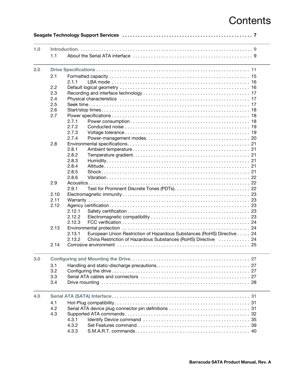 Seagate BARRACUDA ST31000524AS User Manual | Page 3 / 48