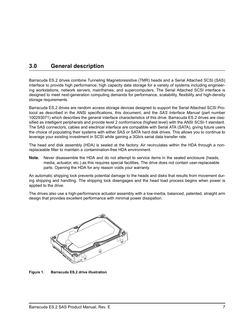 0 general description, General description | Seagate BARRACUDA ST3500620SS User Manual | Page 11 / 82