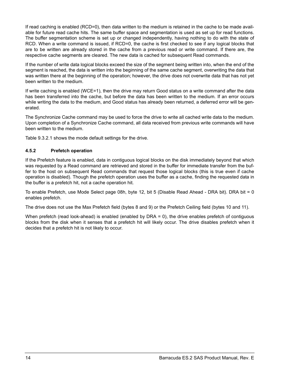 2 prefetch operation, Prefetch operation, D 4.5.2 | Seagate BARRACUDA ST3500620SS User Manual | Page 18 / 82