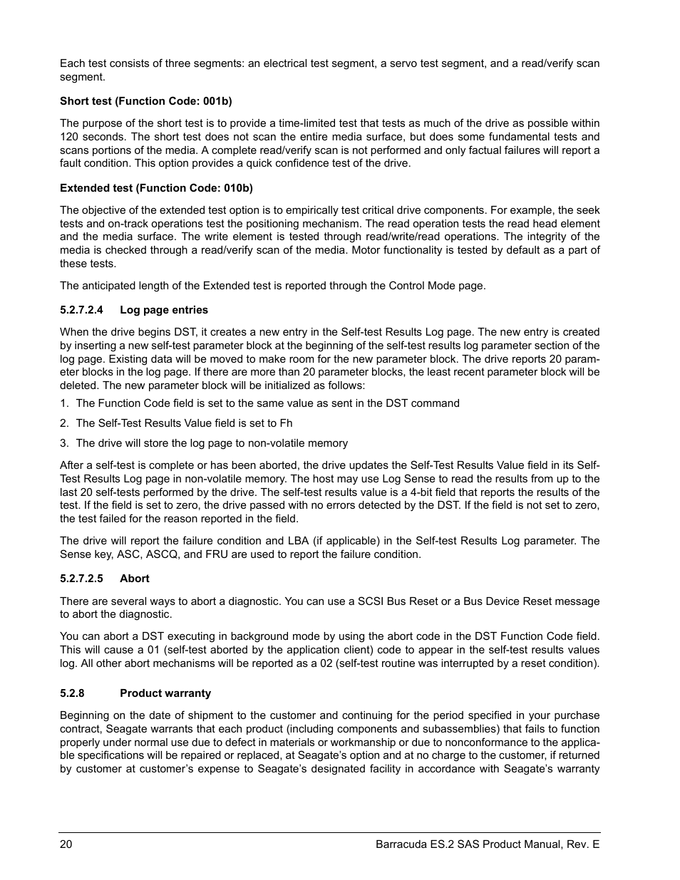 5 abort, 8 product warranty, Product warranty | Seagate BARRACUDA ST3500620SS User Manual | Page 24 / 82