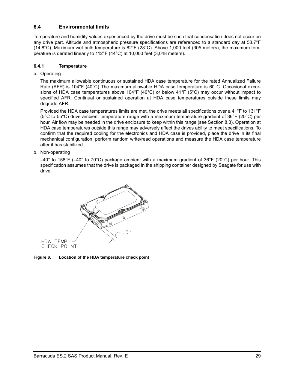 4 environmental limits, 1 temperature, Environmental limits | Temperature | Seagate BARRACUDA ST3500620SS User Manual | Page 33 / 82